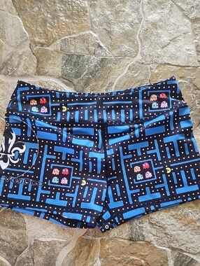Women’s Pac-Game Athletic Shorts — Black & Blue